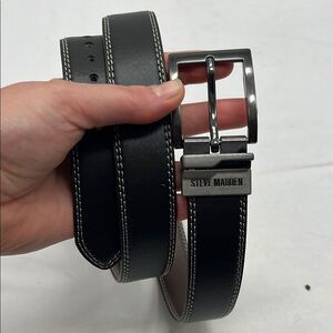 Black Leather Steve Madden Men's Belt